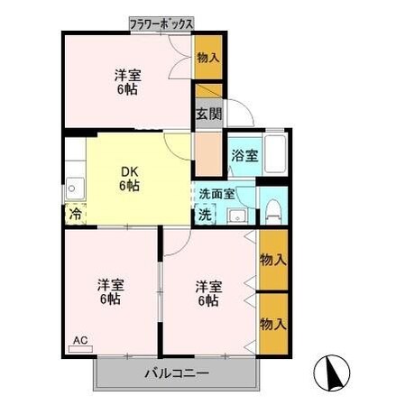 メイプルタウンA棟の物件間取画像